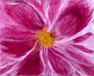 Georgia O'Keeffe's Variegated Pink Rose 