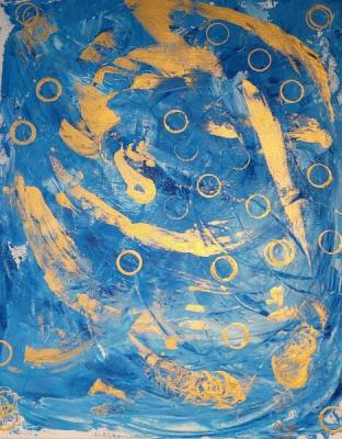 Abstract Blue and Gold