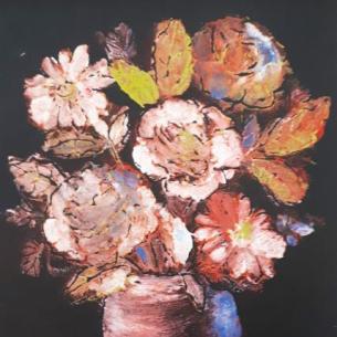 Flowers on Black Background