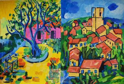 Tree at chateau Noir. Chateau Noir from Hillside of Pine No 36&37